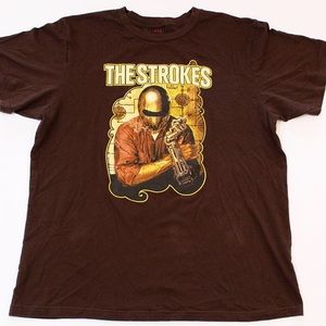 The Strokes Brown Band Tee US Men’s M Medium Shirt
